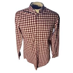 J.Crew Secret Wash Shirt Small Classic Fit Red Gingham Stretch Cotton